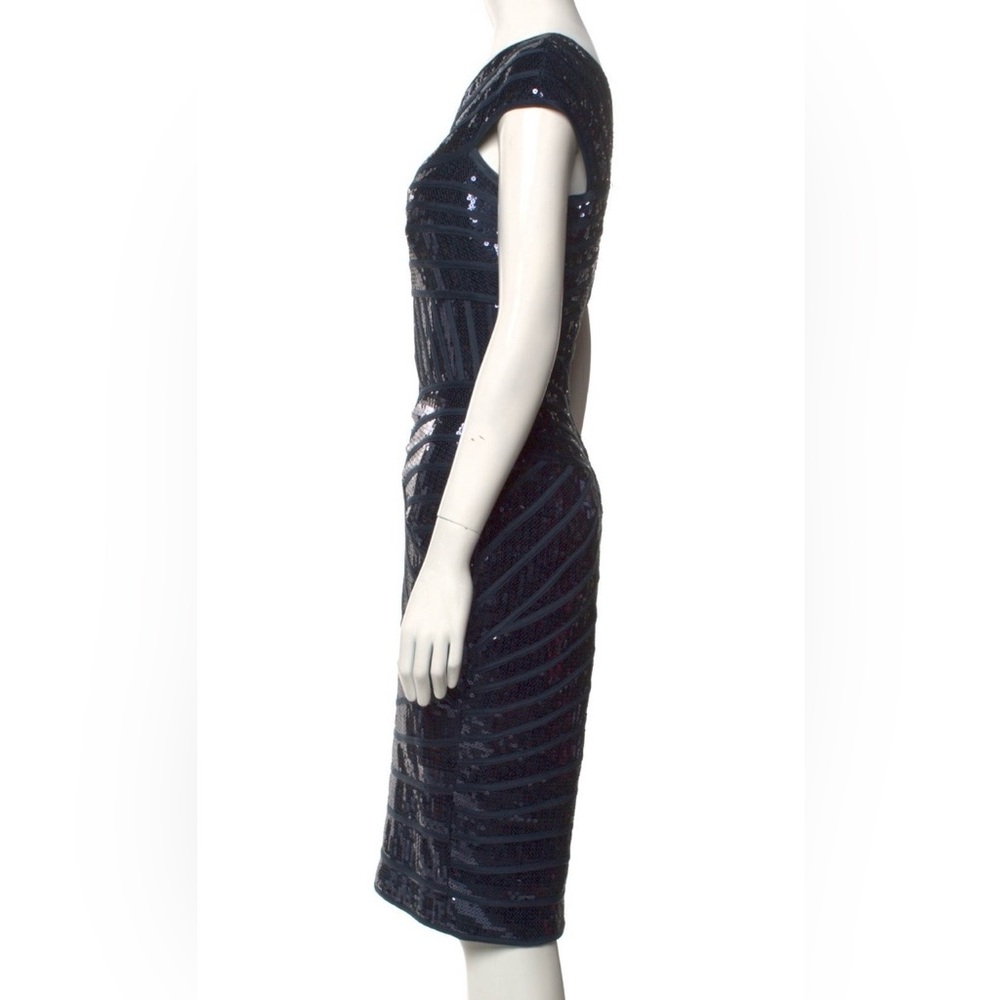 Tadashi Shoji Navy Blue Sequin Midi Dress - Picture 3 of 6